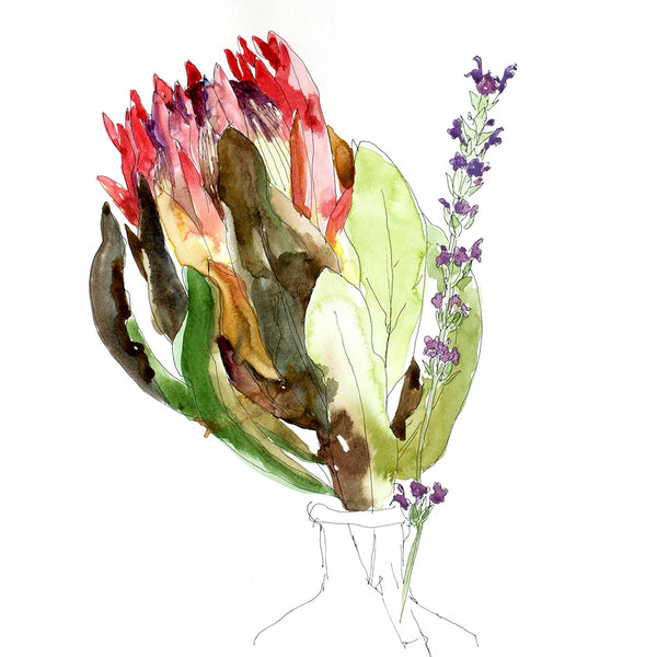Protea Carnival with lavender (DScc057)